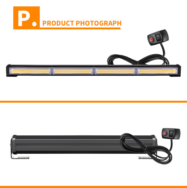 Car general use bar light LED single row warning central net light engineering truck overhead  cob strobe light