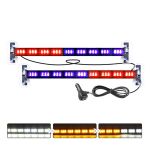 24V Car Offroad LED Flashing Light Bar Amber White Emergency Warning LED Strobe Light Bar for Trucks Excavator Tractor