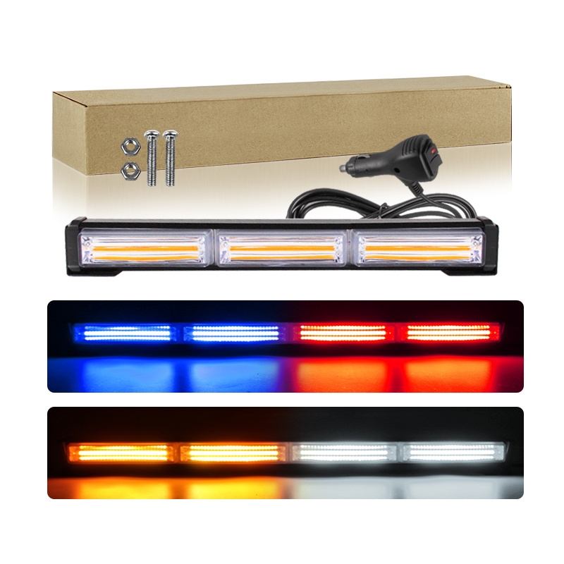 LED Strobe Light Bar Traffic Emergency Flashing Car COB Light Bars Waterproof Warning Flashlight for Car Truck SUV 9.5