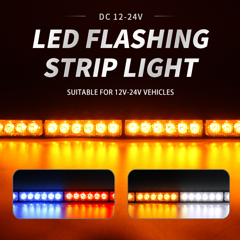 29inch Car LED Strobe Warning Light Bars Truck VAN Boat DRL Flashing Emergency LED Work Light Bar Multi Color