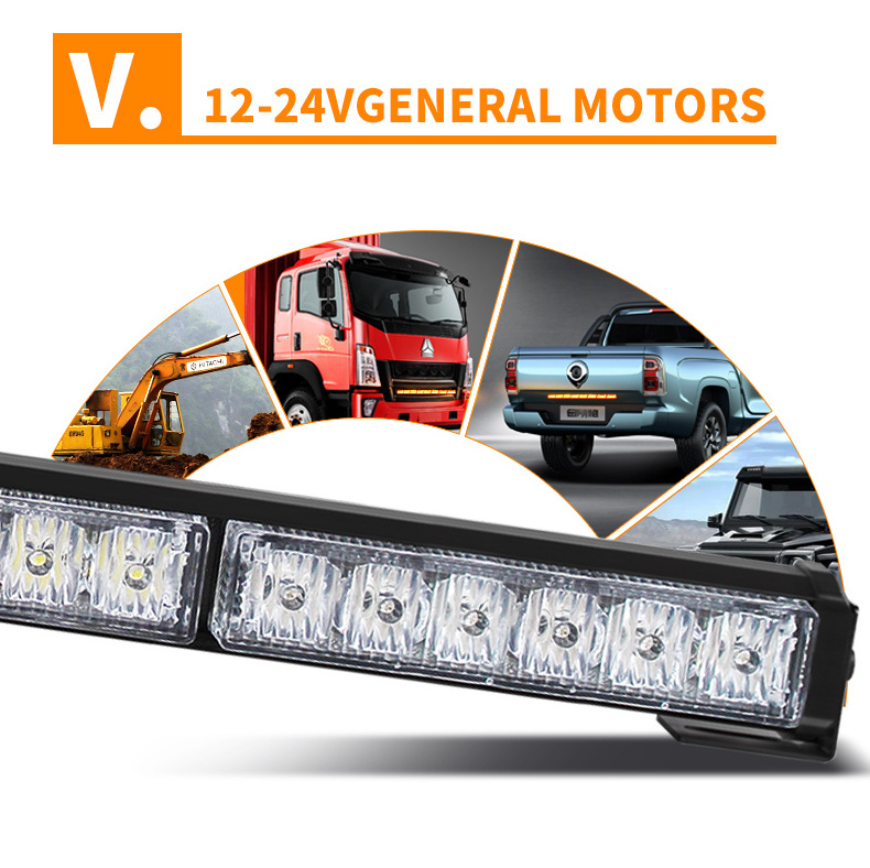 29inch Car LED Strobe Warning Light Bars Truck VAN Boat DRL Flashing Emergency LED Work Light Bar Multi Color