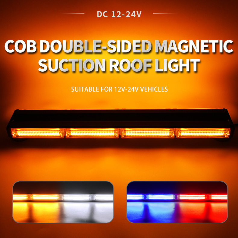 12V Double Sided LED Emergency Vehicle Warning Lights Magnetic Mounting LED Strobe Light Bars for Trucks