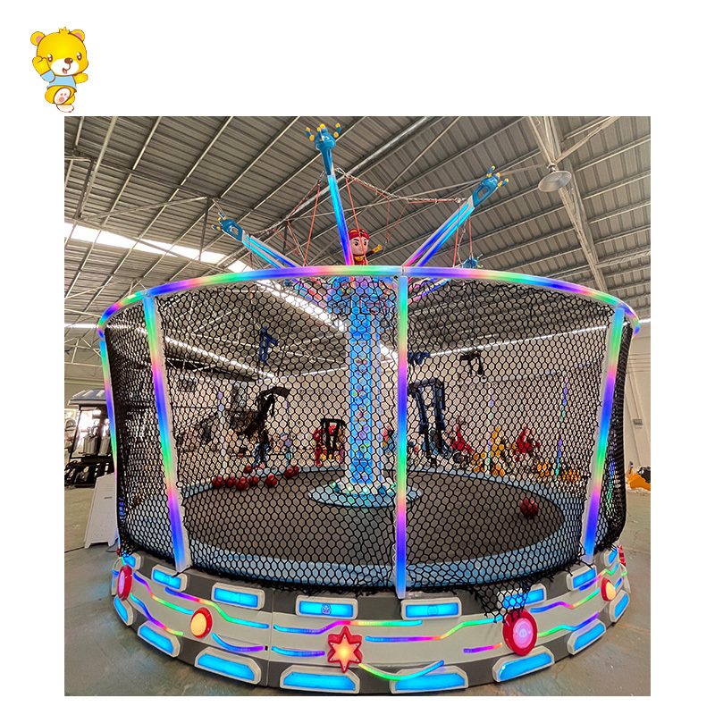 Shopping Mall Amusement Park Equipment Kid Bungee and Basketball Game Slam Dunk Children Bungee Trampoline