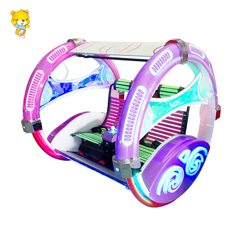 HAOJILE Amusement Playground Happy Car Moonwalk Electric Swing Ride Happy Le Bar Car