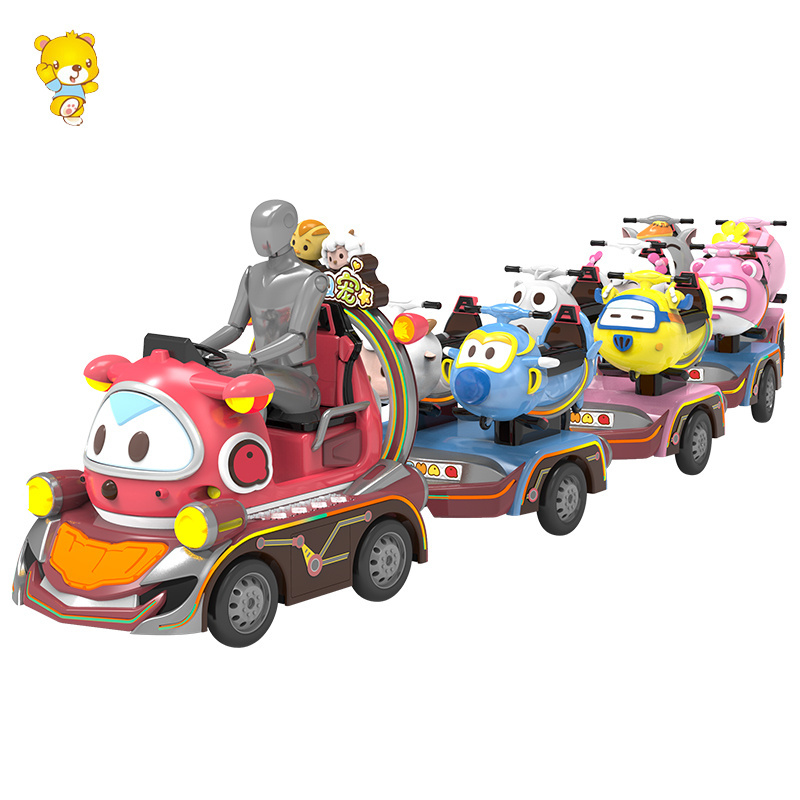 Alpha-Q Themed IP Mall Plaza Trackless Sightseeing Train Electric Kiddie Ride for Outdoor Amusement