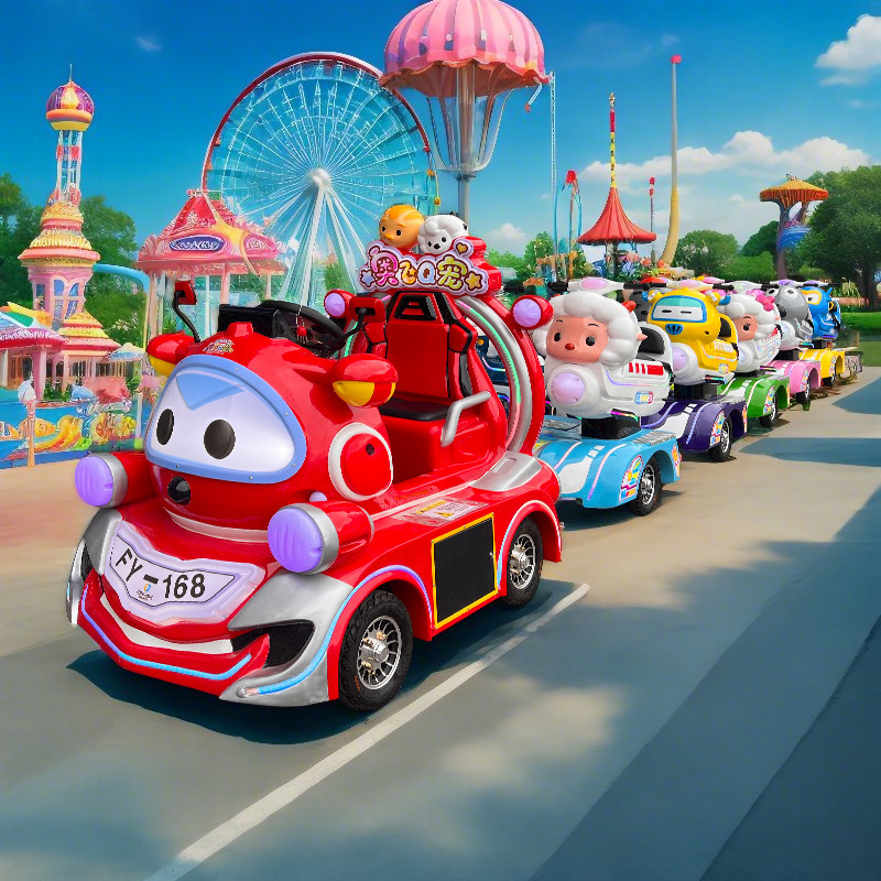 Alpha-Q Themed IP Mall Plaza Trackless Sightseeing Train Electric Kiddie Ride for Outdoor Amusement