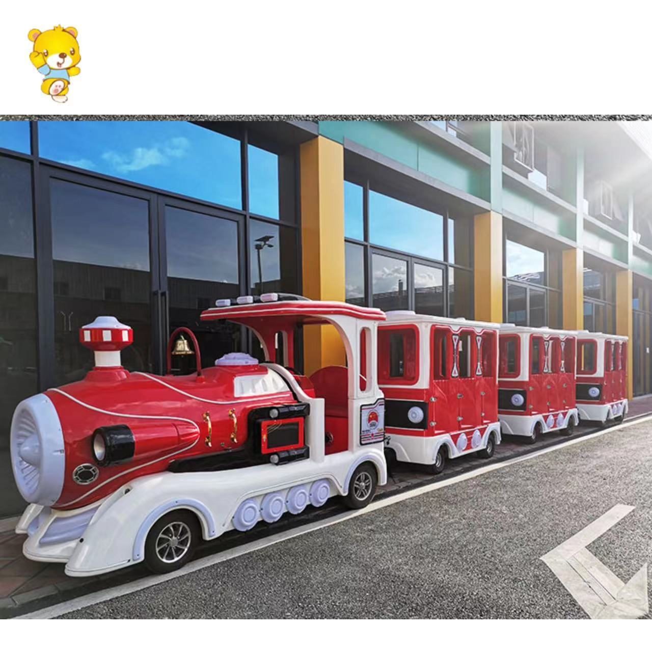 Outdoor Public Playground Ultra Large Retro Train Trackless Train Amusements Rides Road Train for Sale