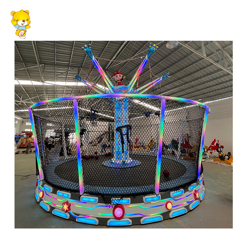 Shopping Mall Amusement Park Equipment Kid Bungee and Basketball Game Slam Dunk Children Bungee Trampoline