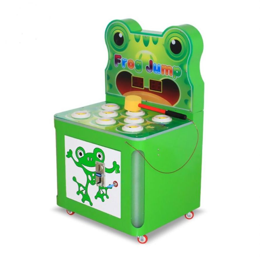 coin operated whack a mole toy arcade game machine Kids Hitting Hammer ticket Redemption toy frog Arcade Game Machine