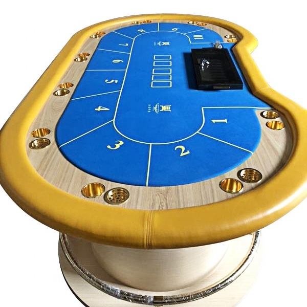 96 inch Professional Texas Hold'em Poker Table with Dealer Tray and Cup Holders, Customized Many Options