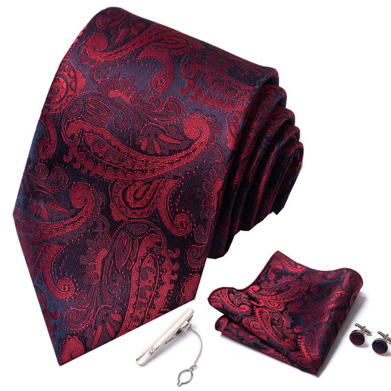 Factory Manufacturer Custom LOGO wholesale Paisley Silk Tie In Gift Box Men Gravatas