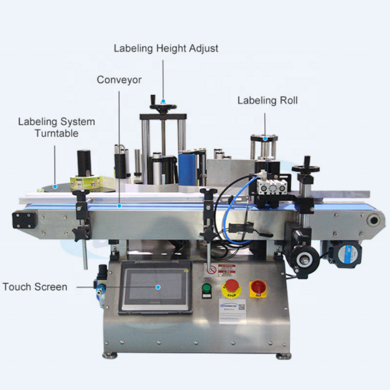 Auto Table Top Round Bottle Labeling Machine For Single Side And Double Side Round Bottle Labeling