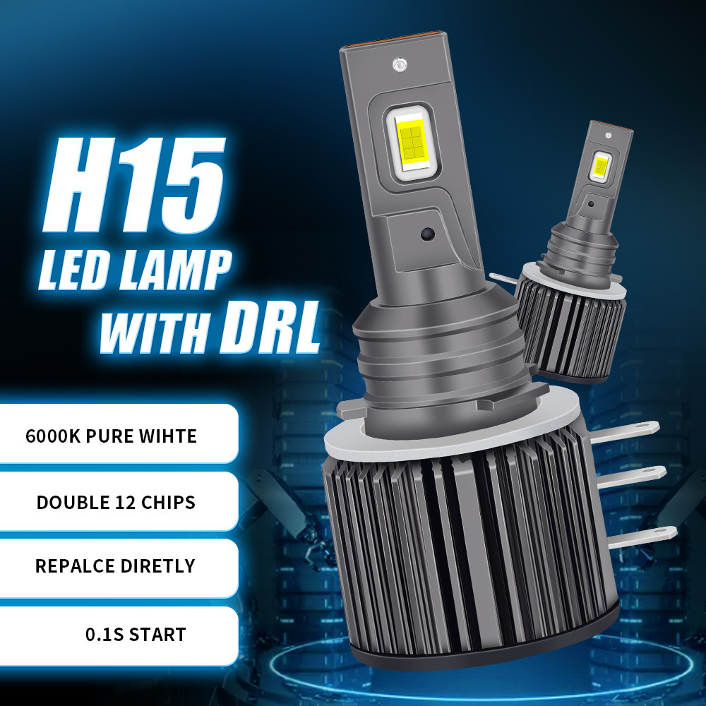 HOLY Auto Led H15 Car Headlight Bulb 3570 12V Fan 12000lm 65W Foco Luces Led H13 9005 H7 H11 H4 H15 Led Headlight Mini for Car