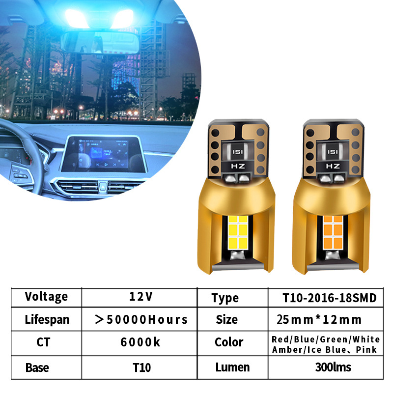 2023 NEW desgin auto bulb t10 led car light W5W led 194 t10 led 2016 18SMD Canbus led lights interior super bright led