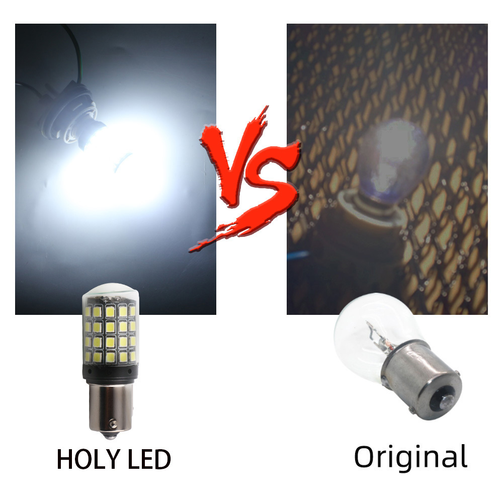 HOLY 12v high quality led car bulb 1156 T20 7440 Car Led 54smd 1157 Double Contact Brake Turn signal light bulb Canbus