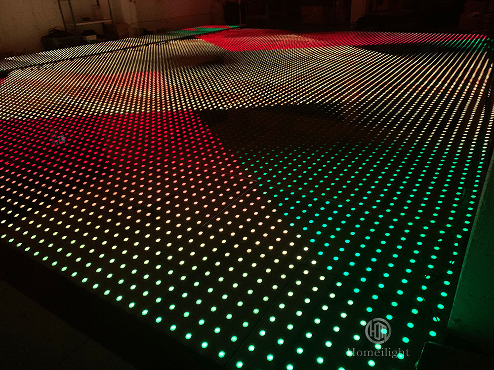 P7.5 Tempered Glass Floor Mat with Remote Control Lighting Dance Floor Tiles LED Video Dance Floor