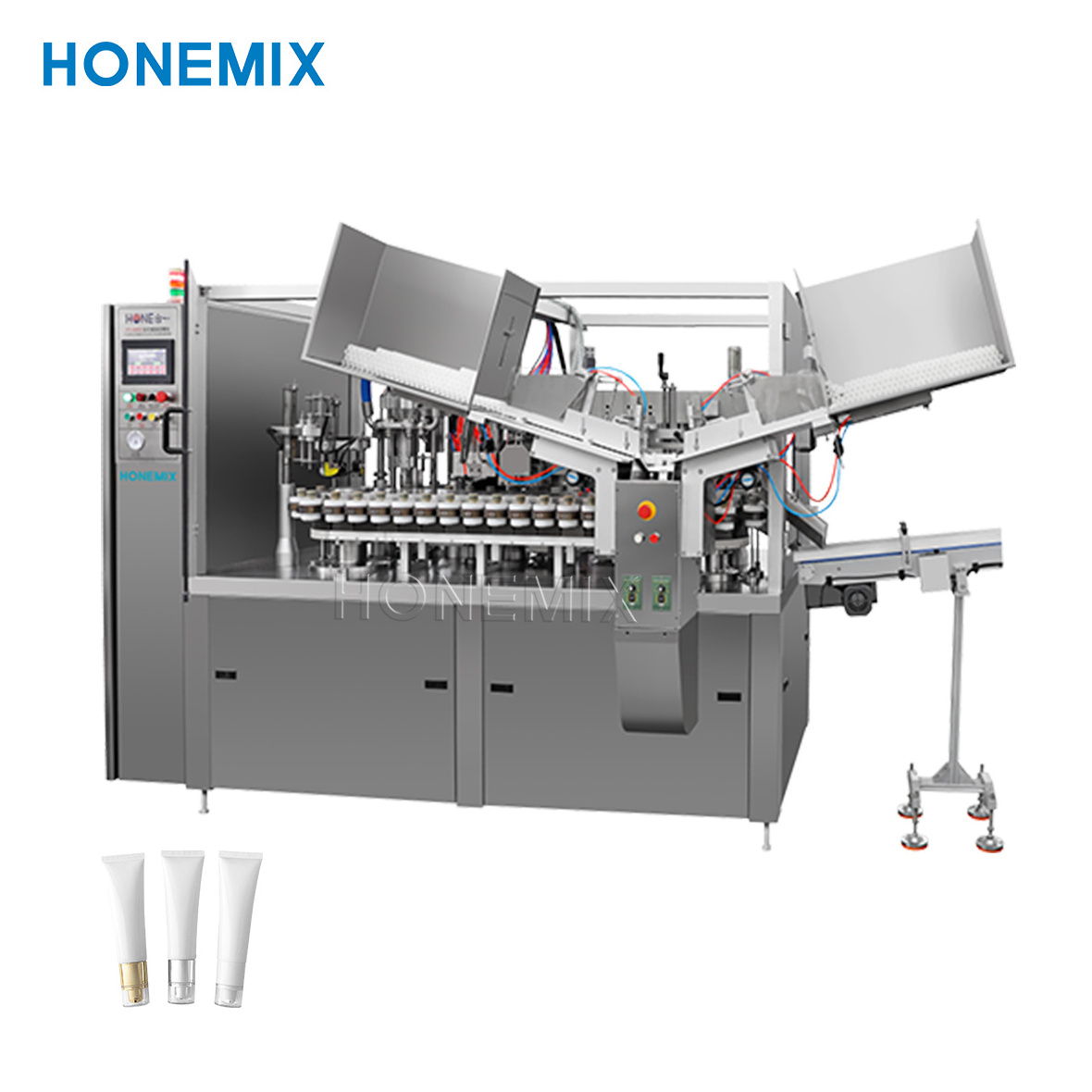 Full automatic high speed 2-heads plastic tube filling heating machine and sealing machine small tube filling packing machine