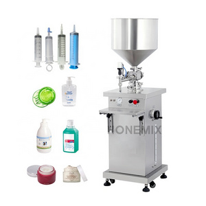 HONEMIX Stainless Steel Semi Automatic Lotion Paste Serum Gel Syringe Filling Machine for Sales