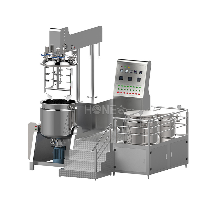 HONE 300L lotion production line vacuum homogenizer emulsifying mixer cosmetic beauty cream making machine