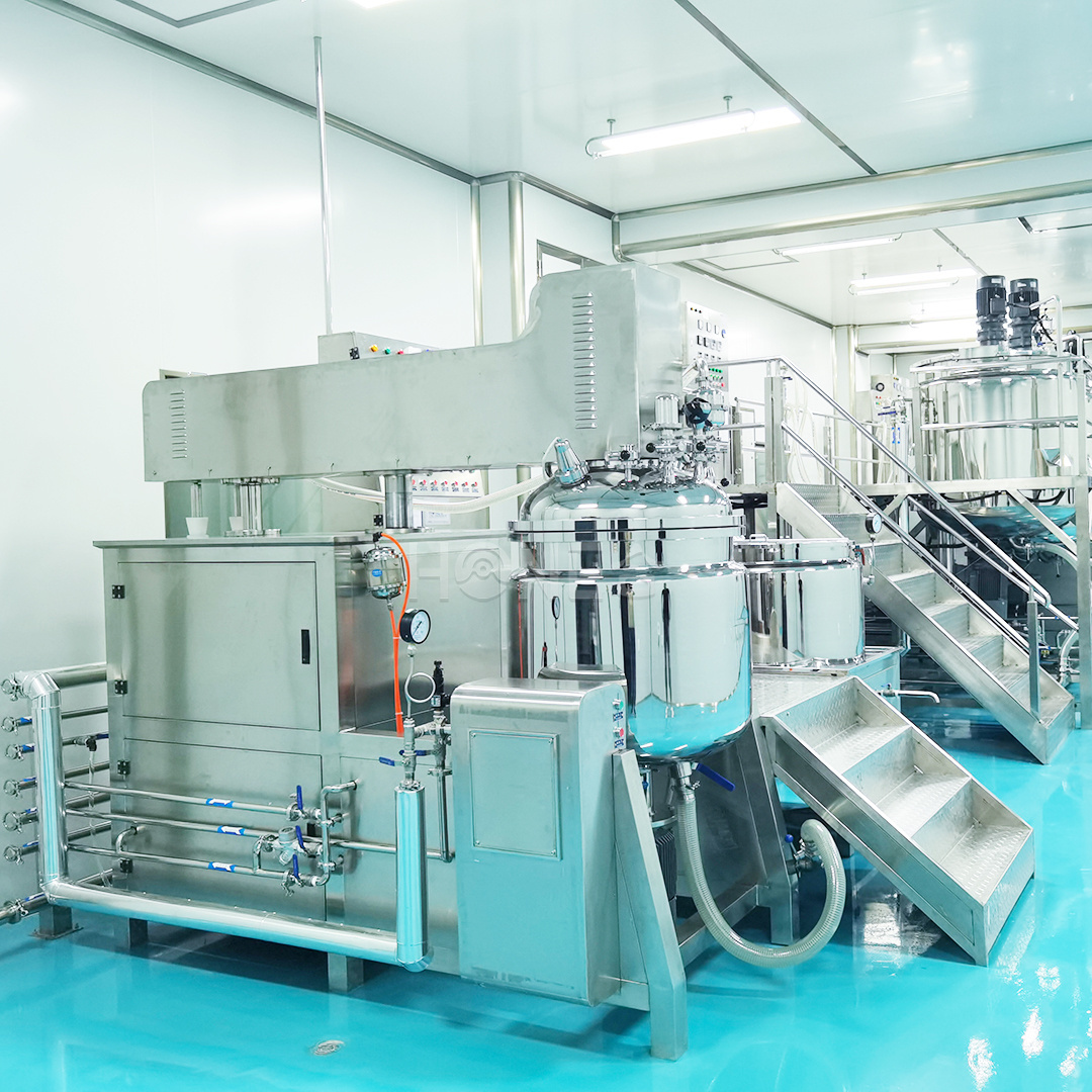 HONE 300L lotion production line vacuum homogenizer emulsifying mixer cosmetic beauty cream making machine