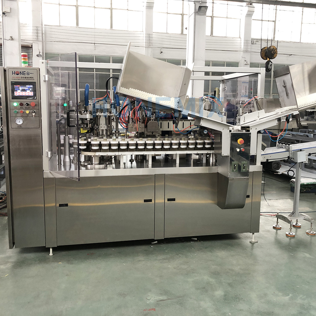 Full automatic high speed 2-heads plastic tube filling heating machine and sealing machine small tube filling packing machine