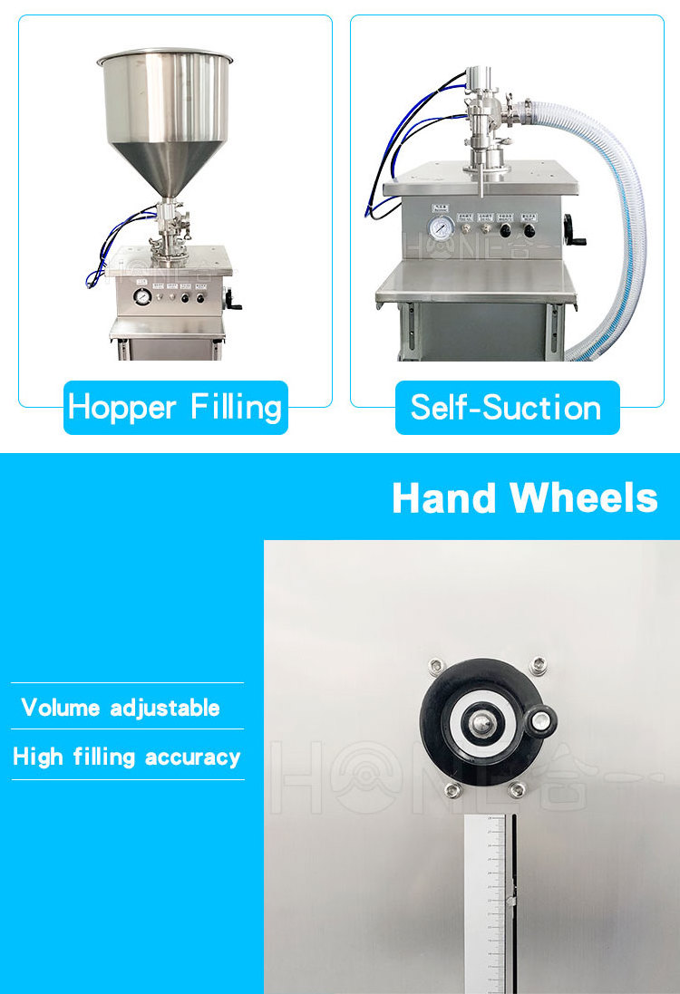 HONEMIX Stainless Steel Semi Automatic Lotion Paste Serum Gel Syringe Filling Machine for Sales