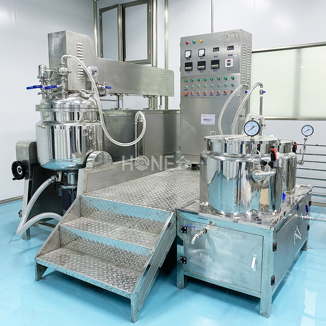 HONE 300L lotion production line vacuum homogenizer emulsifying mixer cosmetic beauty cream making machine