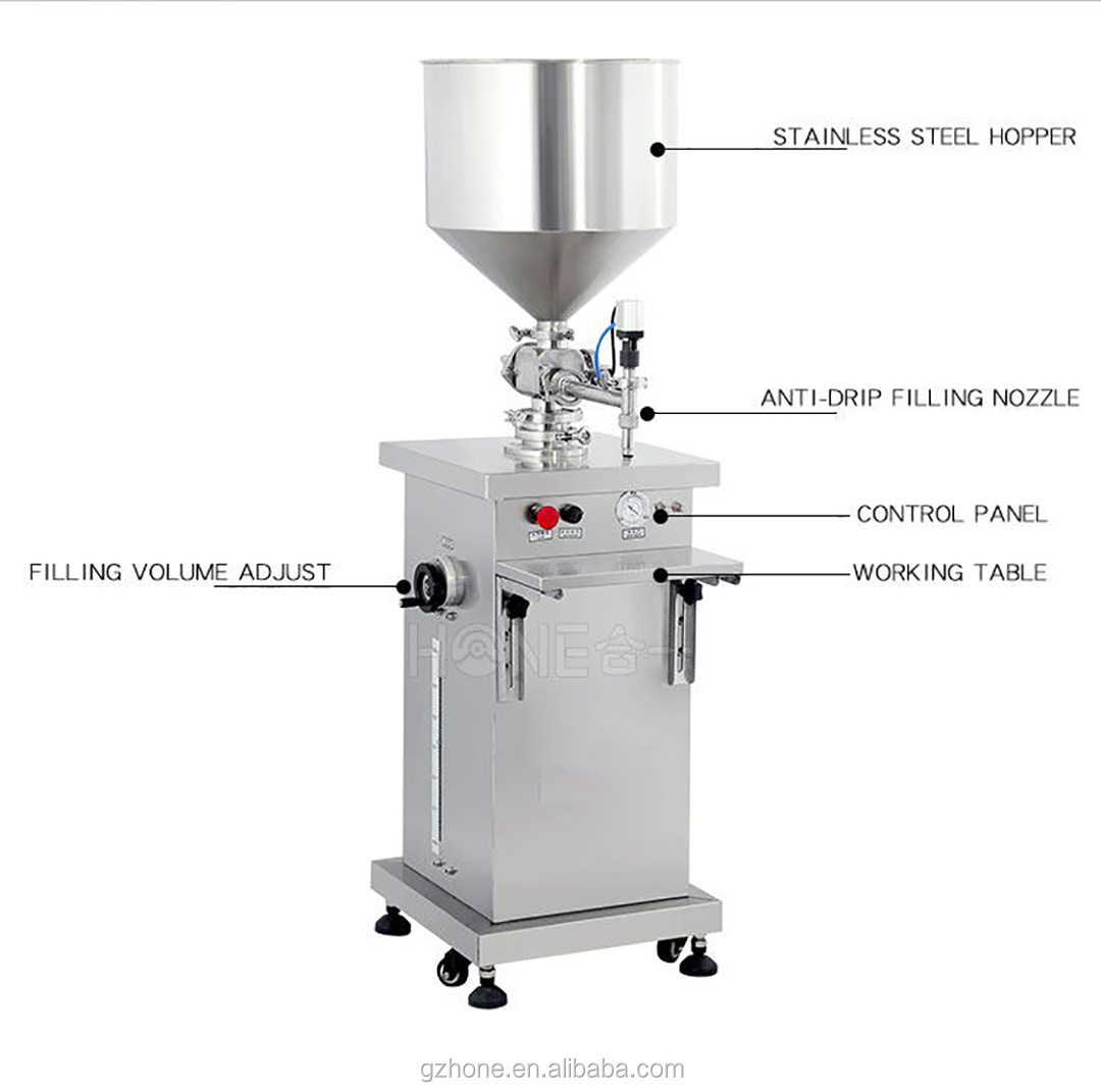 HONEMIX Stainless Steel Semi Automatic Lotion Paste Serum Gel Syringe Filling Machine for Sales