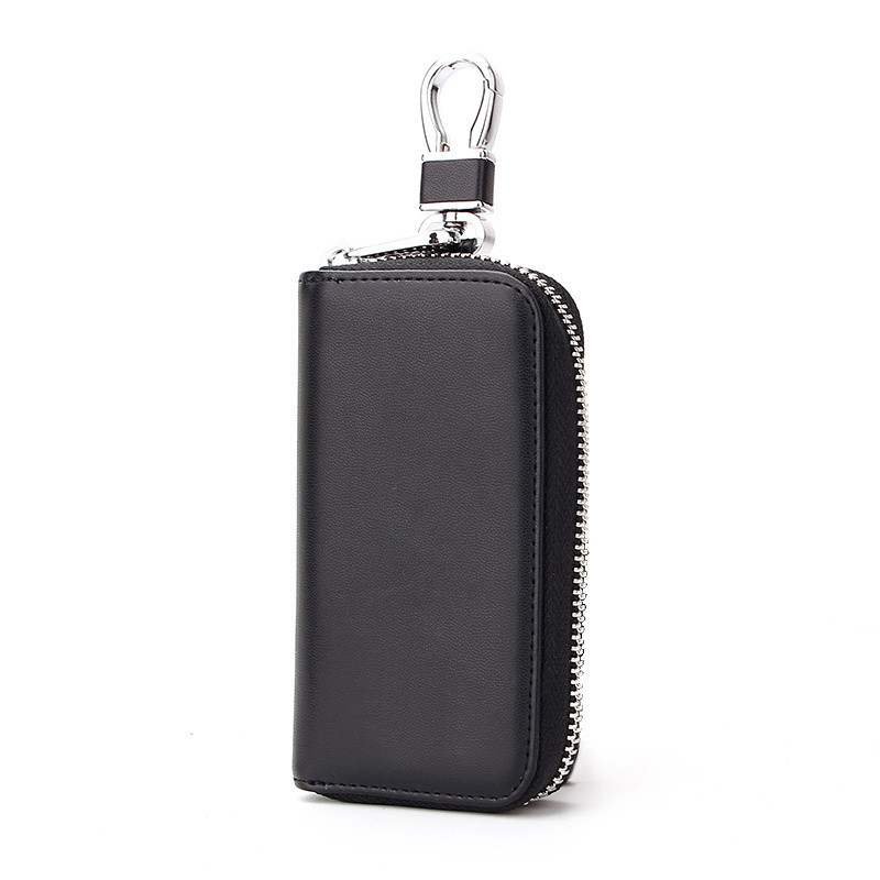 Luxury PU Leather Key Holder Organizer Case Zipper Key Wallet