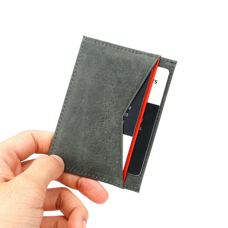 Custom Card Holder Wallet RFID Blocking Slim Wallet PU leather Minimalist Wallets Slim Card Holder