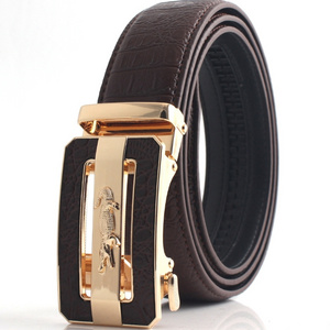 Top Cow Genuine Leather Crocodile  Pattern Belts  with Metal Buckle Customized New Design Real Leather Belts for men