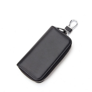 Luxury PU Leather Key Holder Organizer Case Zipper Key Wallet