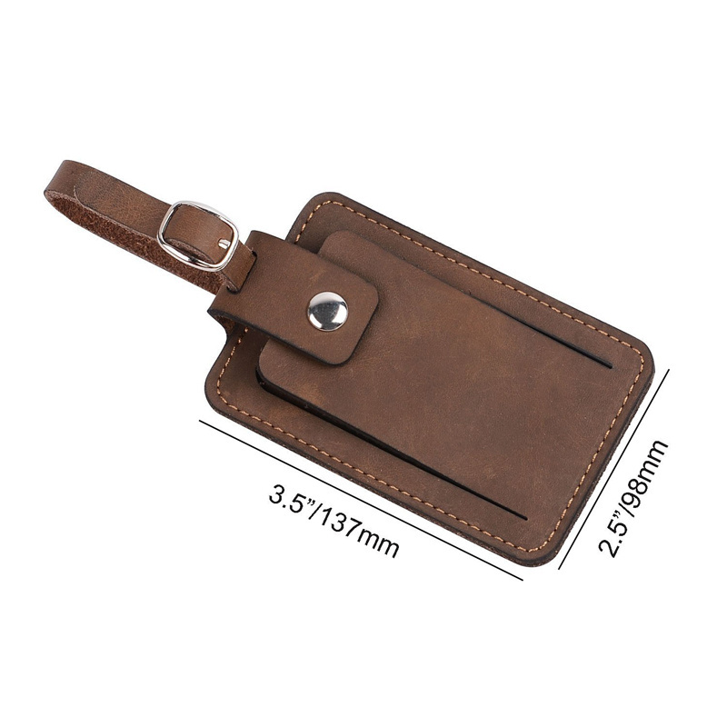 Wholesale Personalized Custom PU Leather Luggage Tag Travel Name Baggage Bag Tag