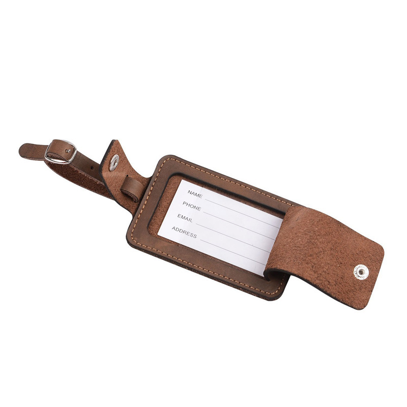 Wholesale Personalized Custom PU Leather Luggage Tag Travel Name Baggage Bag Tag