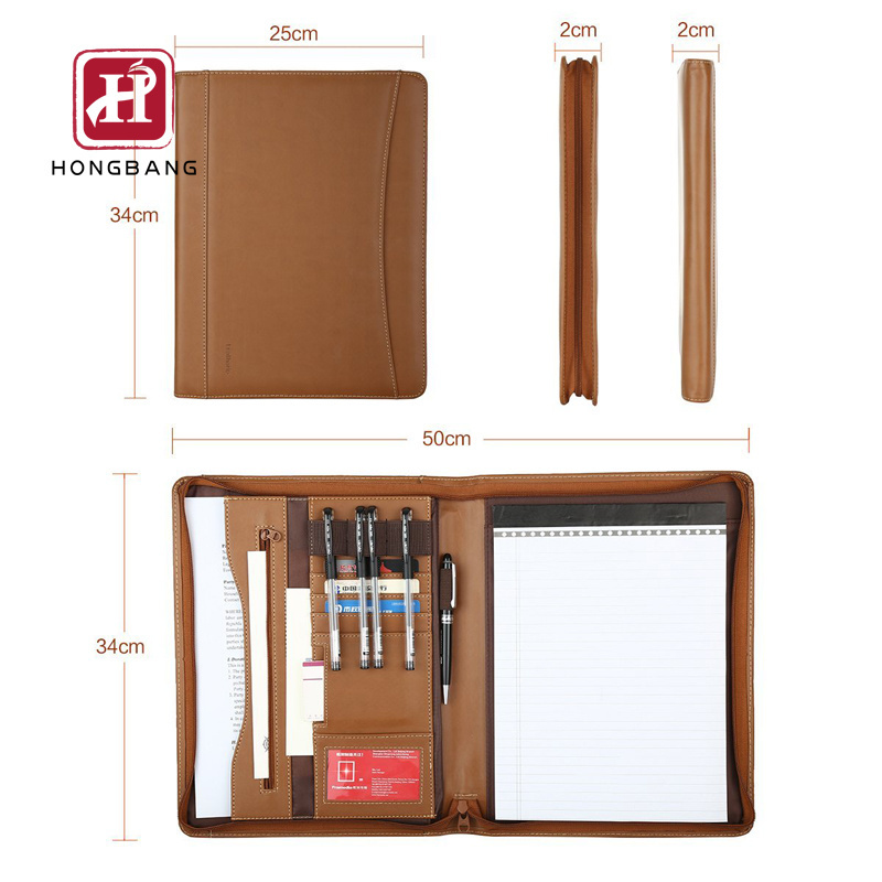 A4 File Folder Padfolio Custom Writing Pad Business Presentation Folder Leather Portfolio