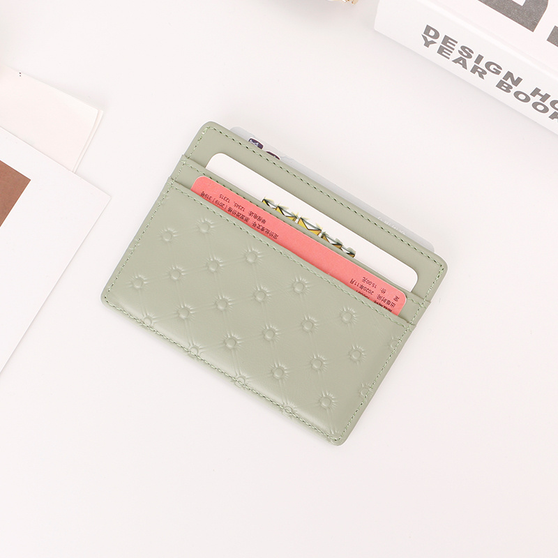 Custom Slim Card Holder Slim Card Holder Wallet RFID Blocking Thin PU leather Minimalist Wallets For Women