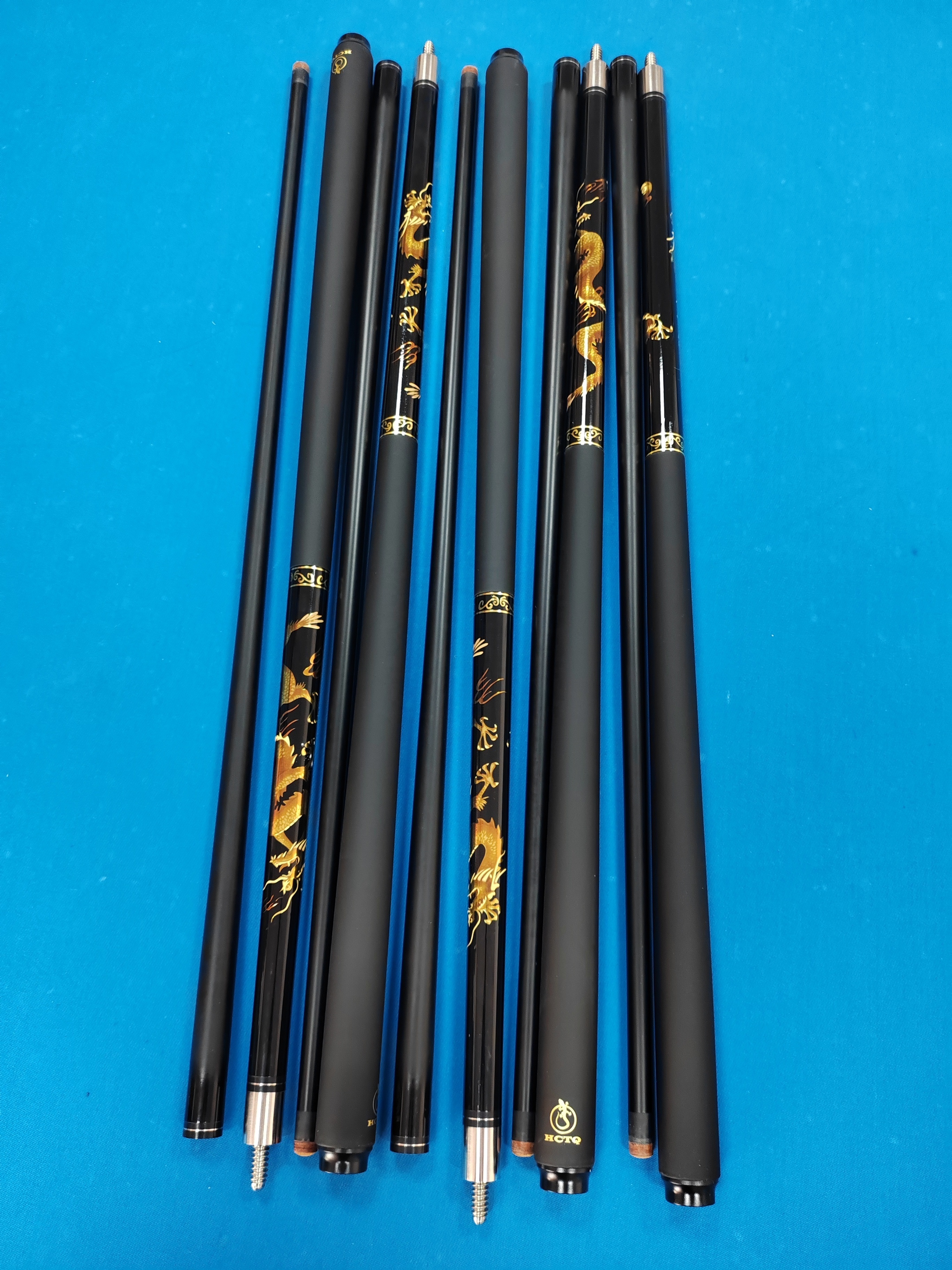 High Quality Pool Cue 1/2 Style Carbon Fiber with 13mm Tip