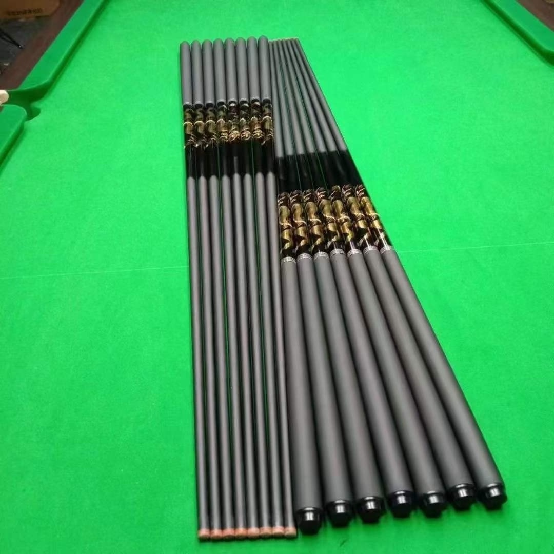 High Quality Pool Cue 1/2 Style Carbon Fiber with 13mm Tip