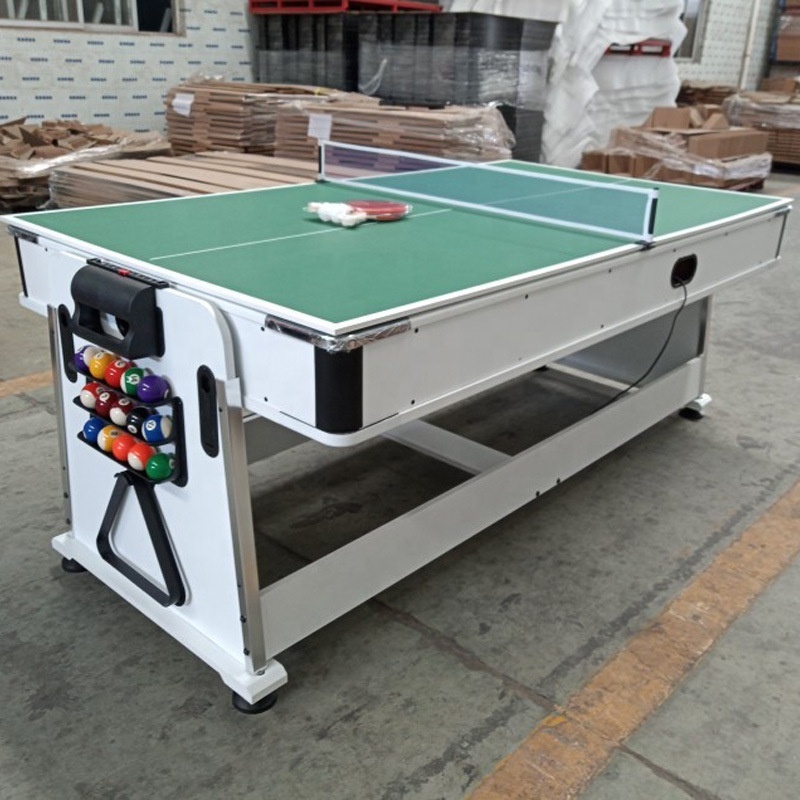 7FT Factory Direct Sale 4 in 1 Multi-function folding  Air Hockey table  Tennis  table with Dinning top Billiard gameTable combo