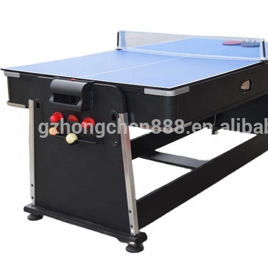 7FT Factory Direct Sale 4 in 1 Multi-function folding  Air Hockey table  Tennis  table with Dinning top Billiard gameTable combo