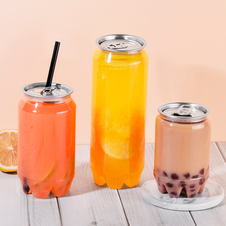 Yuehongkai Hot Selling Plastic Soft Drink Can Empty Bubble Soda Bottles With Easy Open Lids