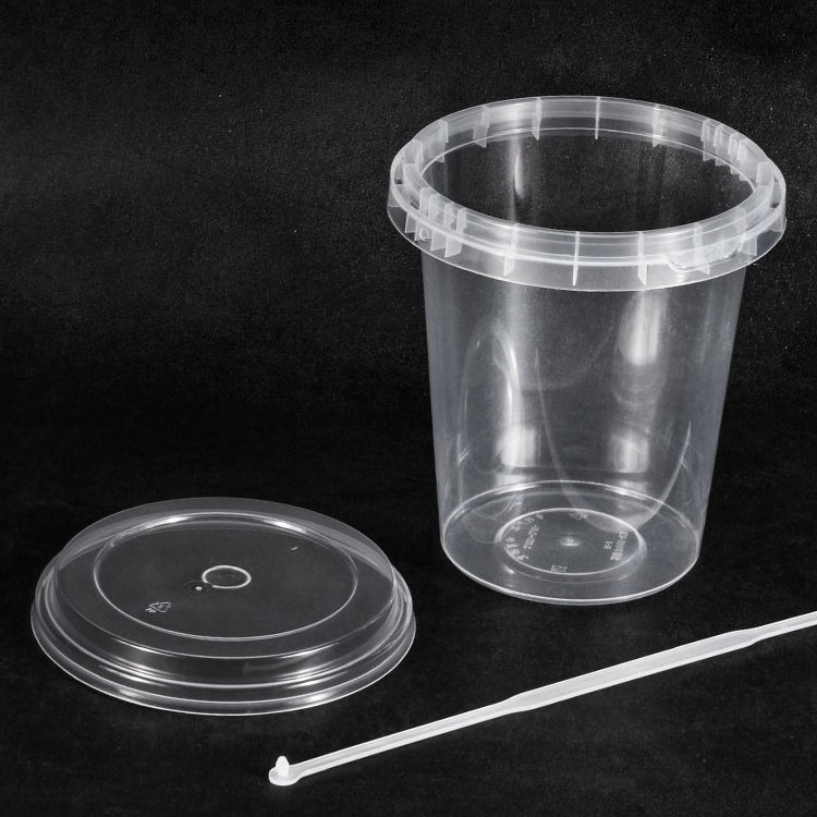 32 OZ Plastic Drink Buckets Wholesale Disposable Fruits Container Clear Bucket Cups With Lid