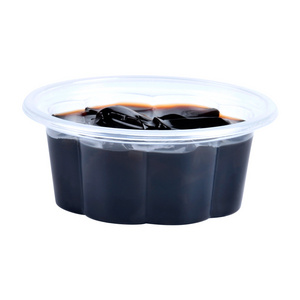 150ml Disposable plastic plum blossom shape Mini yogurt Jelly PP Cup for small clear sauce container