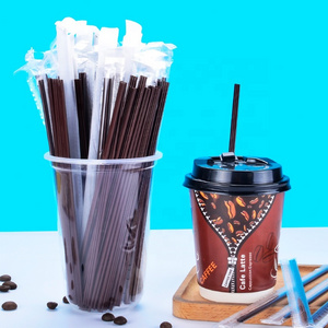 Disposable plastic stirrer three holes drinking straw factory wholesale individual packaging  stir stick coffee straws