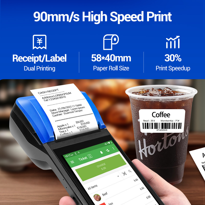 F1-5.99 5.99 Inch Receipt/Label Printer Android 12 POS System POS Handheld Lottery Machine