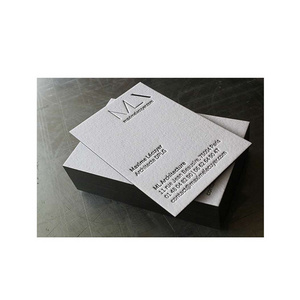 High Quality Eco Matte White Textured Cotton Paper Card Custom Letterpress Business Cards