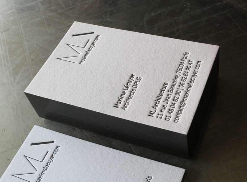 High Quality Eco Matte White Textured Cotton Paper Card Custom Letterpress Business Cards