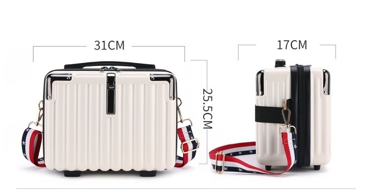 14 Inch ABS Travel Case Trolley Cosmetic Bag with Multi-color Large Capacity Portable Suitcase