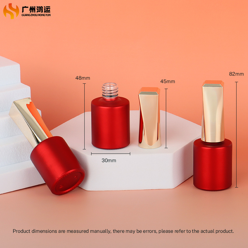 Empy round 12ml nail polish bottle for gel polish packaging with brush electroplated glass bottle for uv gel