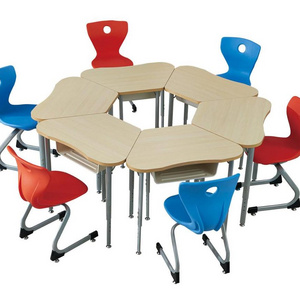 Wholesale new design student furniture sets kids collaborative table and chair